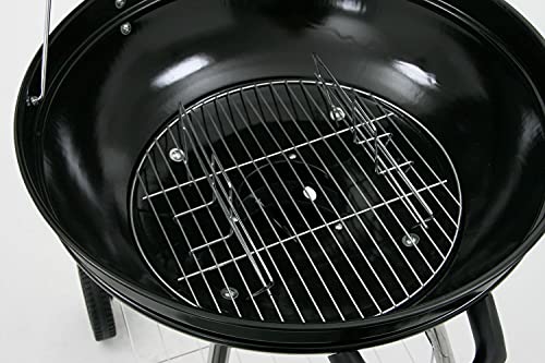 BBQ-Toro Kugelgrill Birch 57 cm | Grillfläche Ø 55 cm | Holzkohlegrill mit Deckel und abnehmbaren Aschekasten | schwarz | Rundgrill | BBQ Grill mit Lüftungsschieber, Barbecue Grill Holzkohle