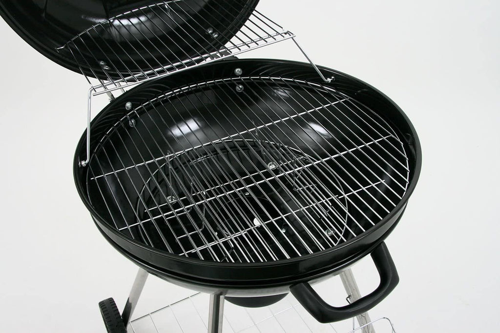 BBQ-Toro Kugelgrill Birch 57 cm | Grillfläche Ø 55 cm | Holzkohlegrill mit Deckel und abnehmbaren Aschekasten | schwarz | Rundgrill | BBQ Grill mit Lüftungsschieber, Barbecue Grill Holzkohle