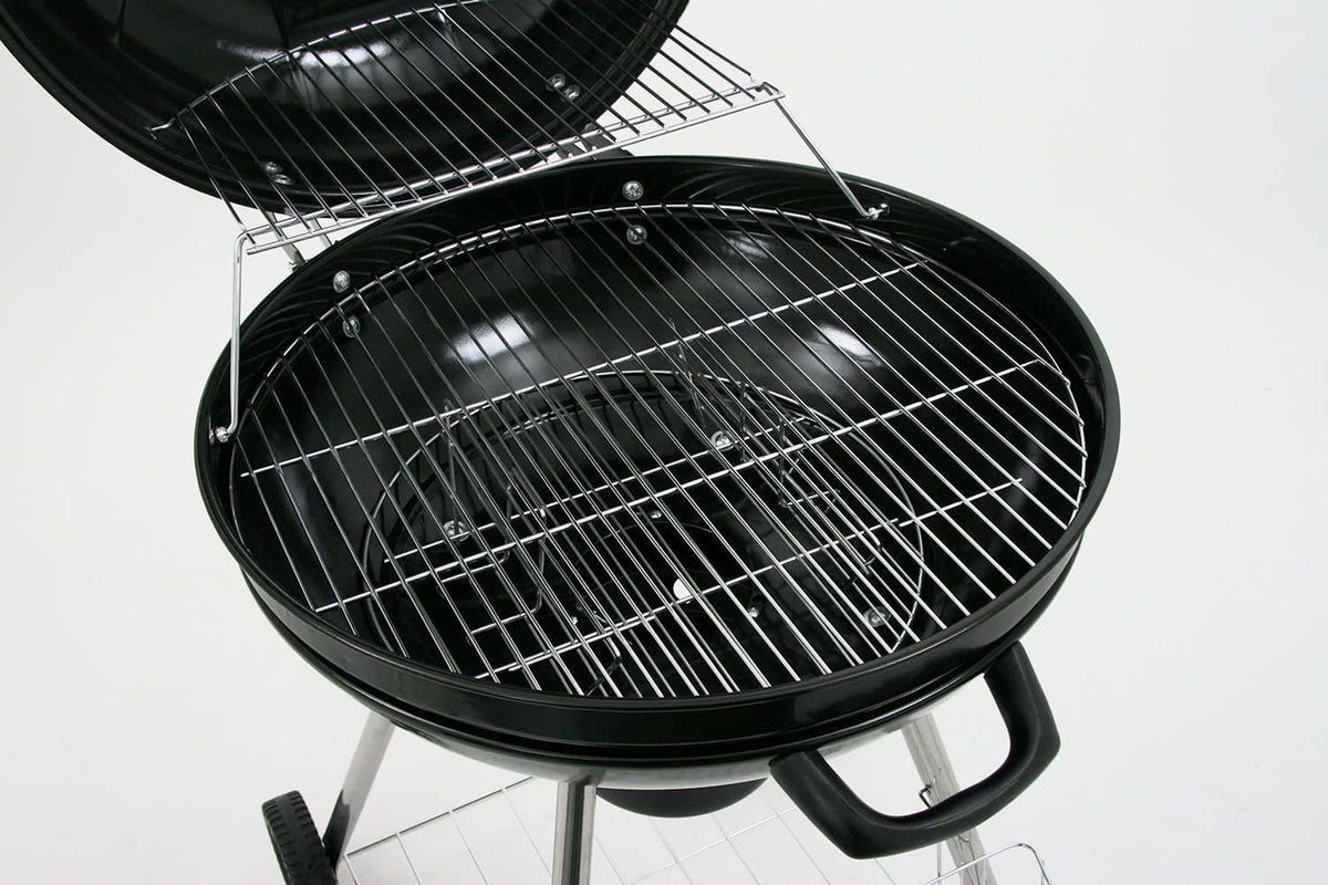 BBQ-Toro Kugelgrill Birch 57 cm | Grillfläche Ø 55 cm | Holzkohlegrill mit Deckel und abnehmbaren Aschekasten | schwarz | Rundgrill | BBQ Grill mit Lüftungsschieber, Barbecue Grill Holzkohle