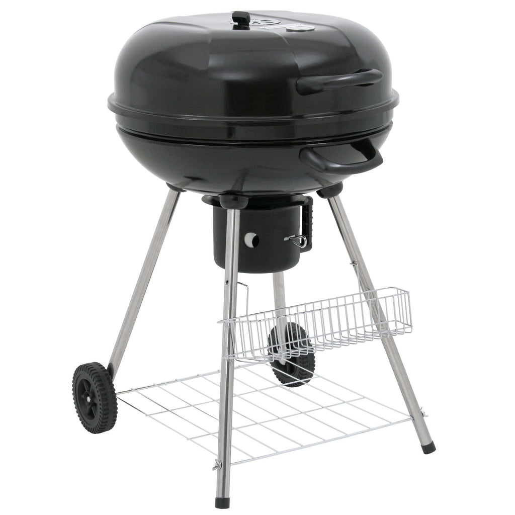 BBQ-Toro Kugelgrill Birch 57 cm | Grillfläche Ø 55 cm | Holzkohlegrill mit Deckel und abnehmbaren Aschekasten | schwarz | Rundgrill | BBQ Grill mit Lüftungsschieber, Barbecue Grill Holzkohle