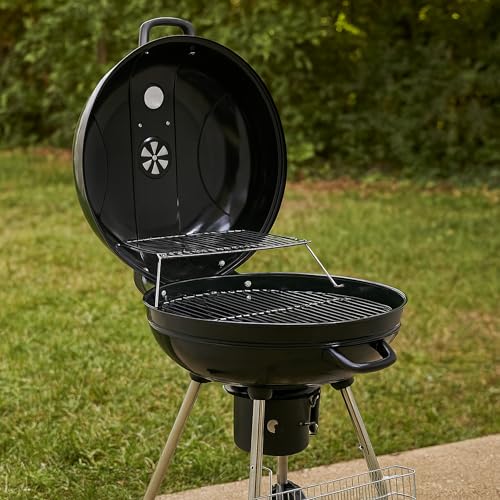 BBQ-Toro Kugelgrill Birch 57 cm | Grillfläche Ø 55 cm | Holzkohlegrill mit Deckel und abnehmbaren Aschekasten | schwarz | Rundgrill | BBQ Grill mit Lüftungsschieber, Barbecue Grill Holzkohle