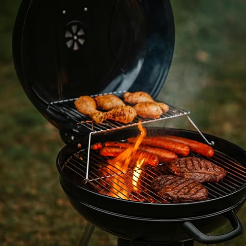 BBQ-Toro Kugelgrill Birch 57 cm | Grillfläche Ø 55 cm | Holzkohlegrill mit Deckel und abnehmbaren Aschekasten | schwarz | Rundgrill | BBQ Grill mit Lüftungsschieber, Barbecue Grill Holzkohle