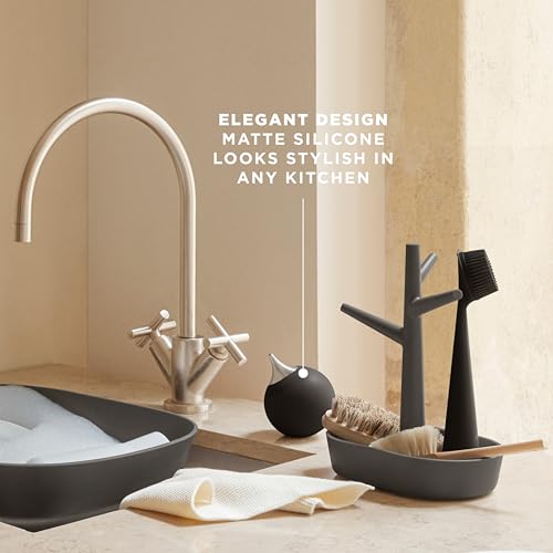 EVA SOLO | Seifenspender | Silikon mit Edelstahlauslauf für Küchengeschirr oder Handseife | Dänisches Design, Funktionalität und Qualität | Schwarz
