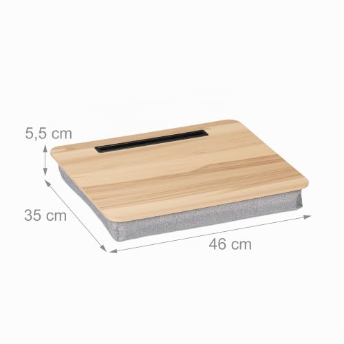 Relaxdays Laptopkissen mit Handyhalter, BxT: 46 x 35 cm, Laptopunterlage für Bett & Sofa, Laptop Knietablett, Farbwahl