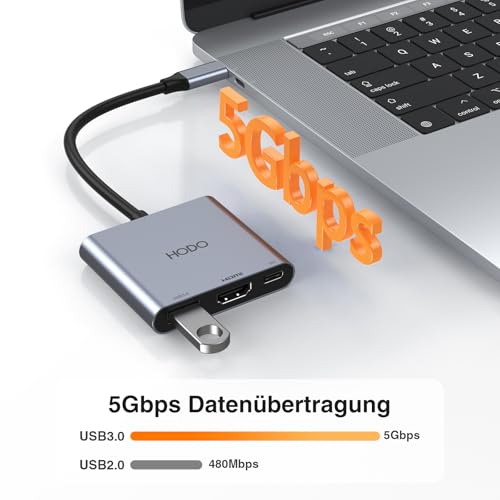 HODO USB C HDMI Adapter, USBC Digital AV Multiport Hub