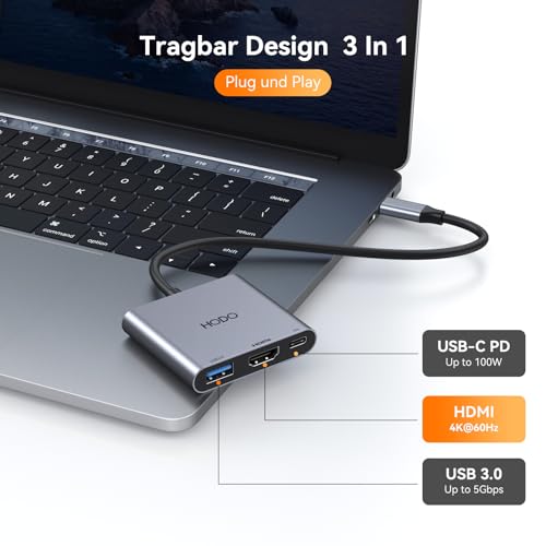 HODO USB C HDMI Adapter, USBC Digital AV Multiport Hub