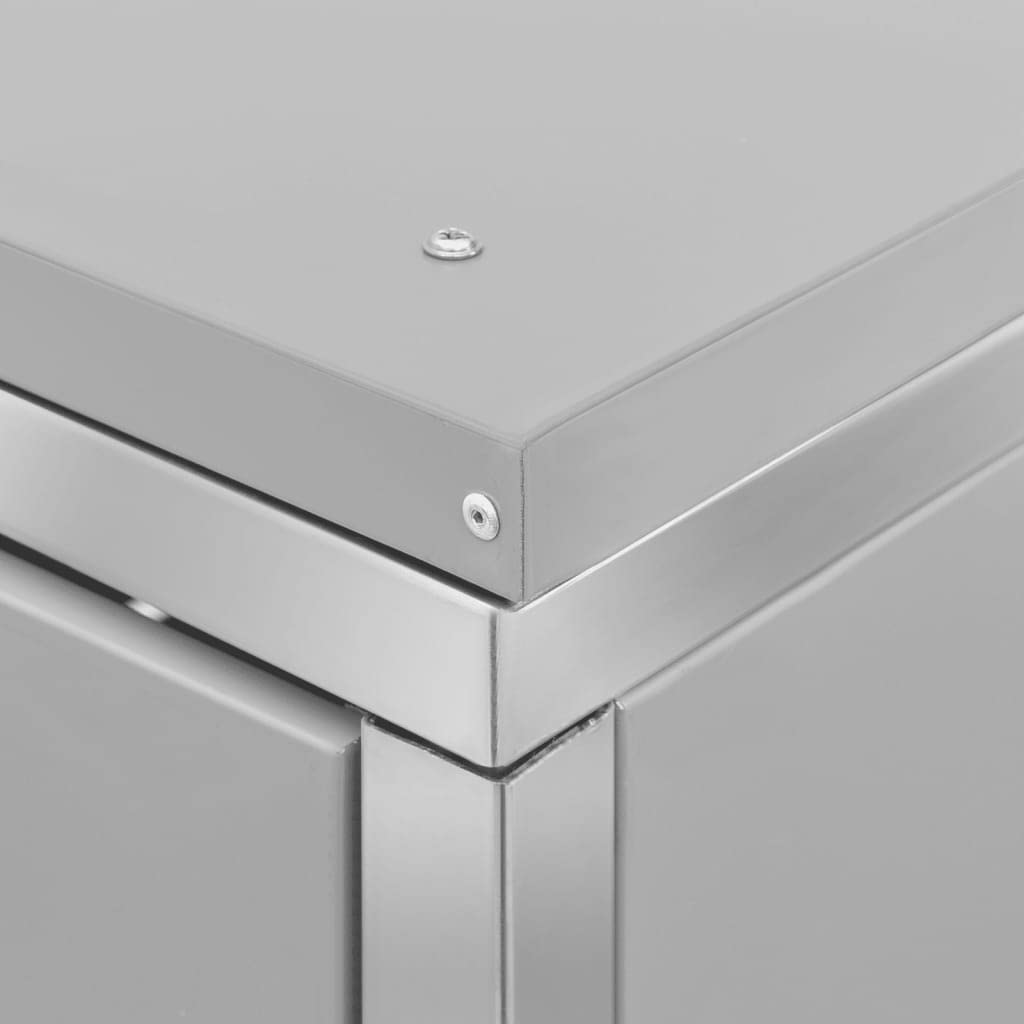 vidaXL Mülltonnenbox für 1 Tonne Abschließbar Rostfrei Müllbox Mülltonne Mülltonnenverkleidung Müllcontainer Gartenbox 69x77,5x115cm Edelstahl