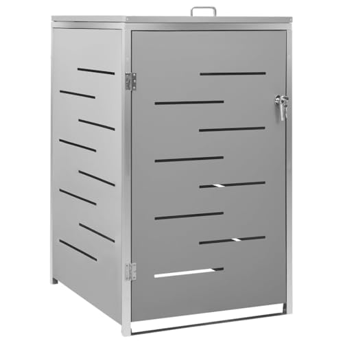 vidaXL Mülltonnenbox für 1 Tonne Abschließbar Rostfrei Müllbox Mülltonne Mülltonnenverkleidung Müllcontainer Gartenbox 69x77,5x115cm Edelstahl
