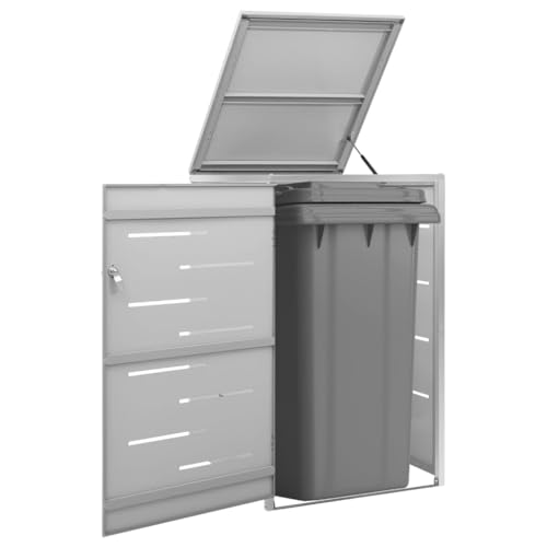 vidaXL Mülltonnenbox für 1 Tonne Abschließbar Rostfrei Müllbox Mülltonne Mülltonnenverkleidung Müllcontainer Gartenbox 69x77,5x115cm Edelstahl