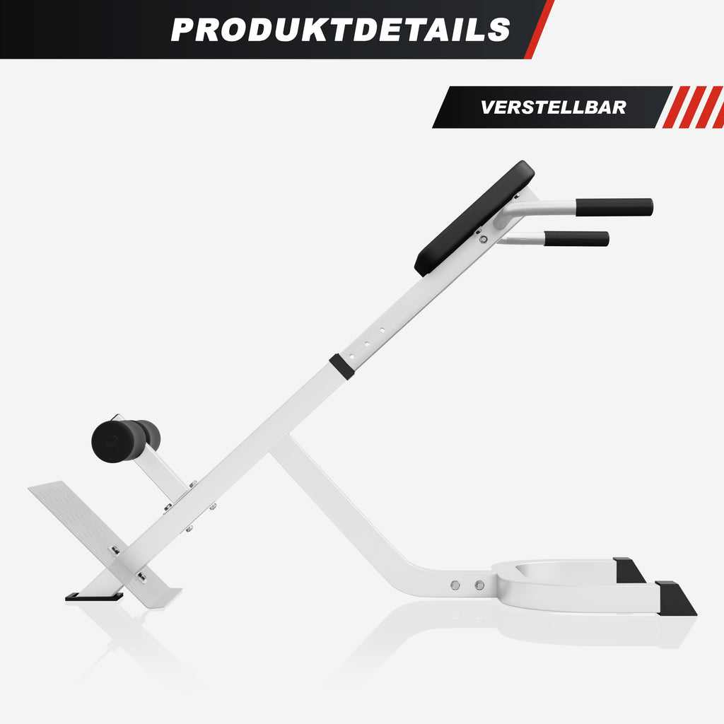 GORILLA SPORTS® Rückentrainer, 5-fach verstellbar, bis 120 kg,Schwarz/Weiß