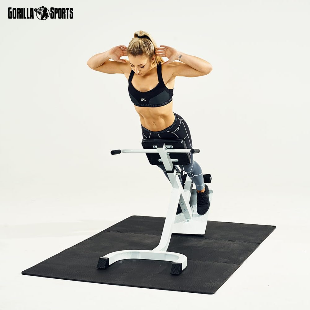 GORILLA SPORTS® Rückentrainer, 5-fach verstellbar, bis 120 kg,Schwarz/Weiß