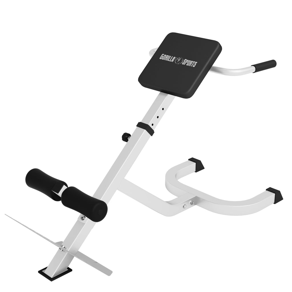 GORILLA SPORTS® Rückentrainer, 5-fach verstellbar, bis 120 kg,Schwarz/Weiß