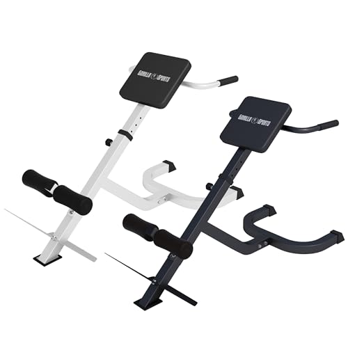 GORILLA SPORTS® Rückentrainer, 5-fach verstellbar, bis 120 kg,Schwarz/Weiß