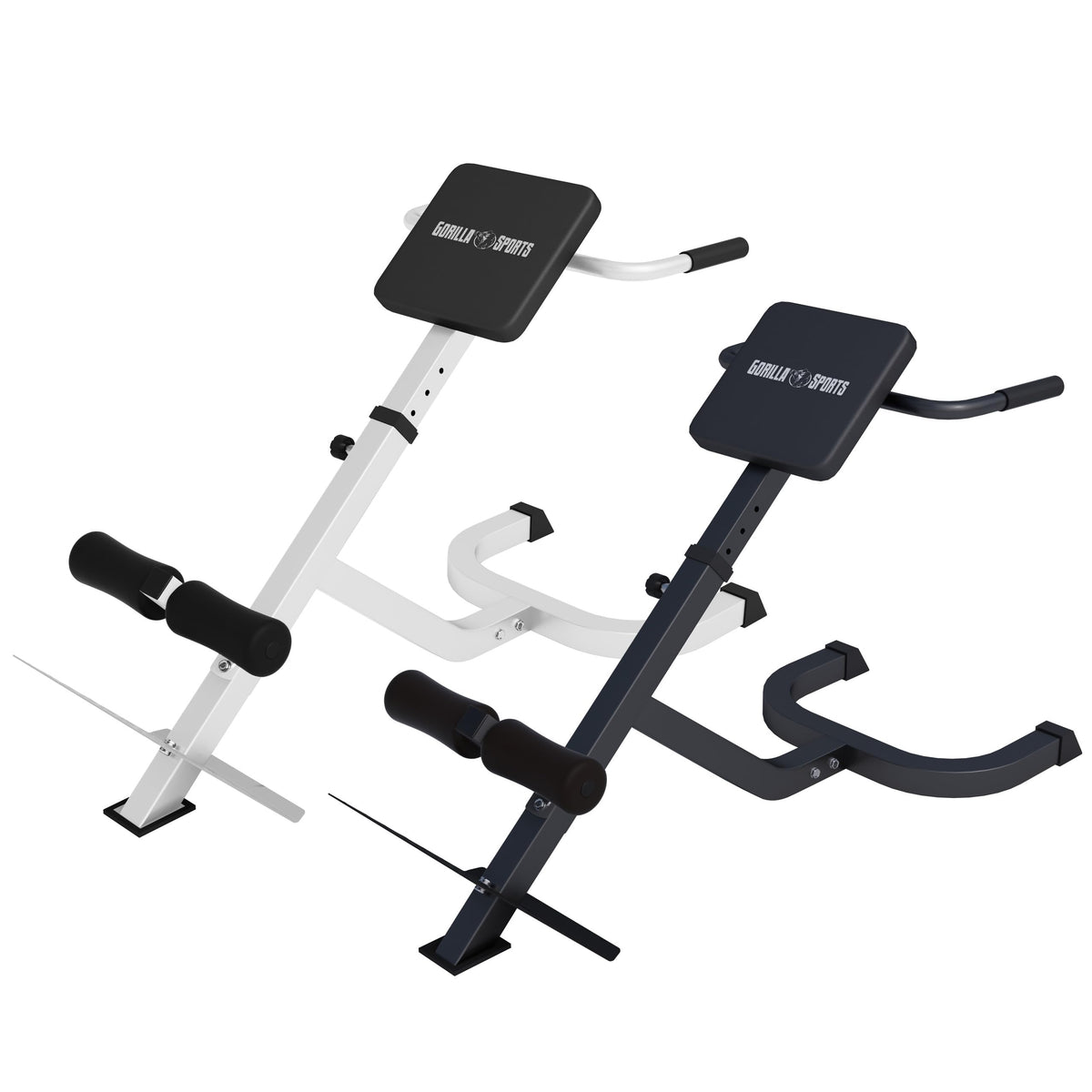 GORILLA SPORTS® Rückentrainer, 5-fach verstellbar, bis 120 kg,Schwarz/Weiß
