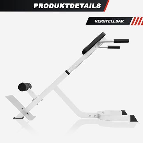 GORILLA SPORTS® Rückentrainer, 5-fach verstellbar, bis 120 kg,Schwarz/Weiß
