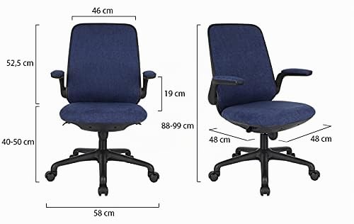 Bürostuhl Easy White Mint, Ergonomische Rückenlehne, Verstellbare Armlehnen, Klappschreibtisch, Zuhause, Büro, Home Office