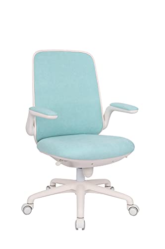 Bürostuhl Easy White Mint, Ergonomische Rückenlehne, Verstellbare Armlehnen, Klappschreibtisch, Zuhause, Büro, Home Office
