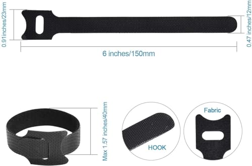 Redreo 60PCS kabelbinder klettband Wiederverwendbare Klett Kabelbinder