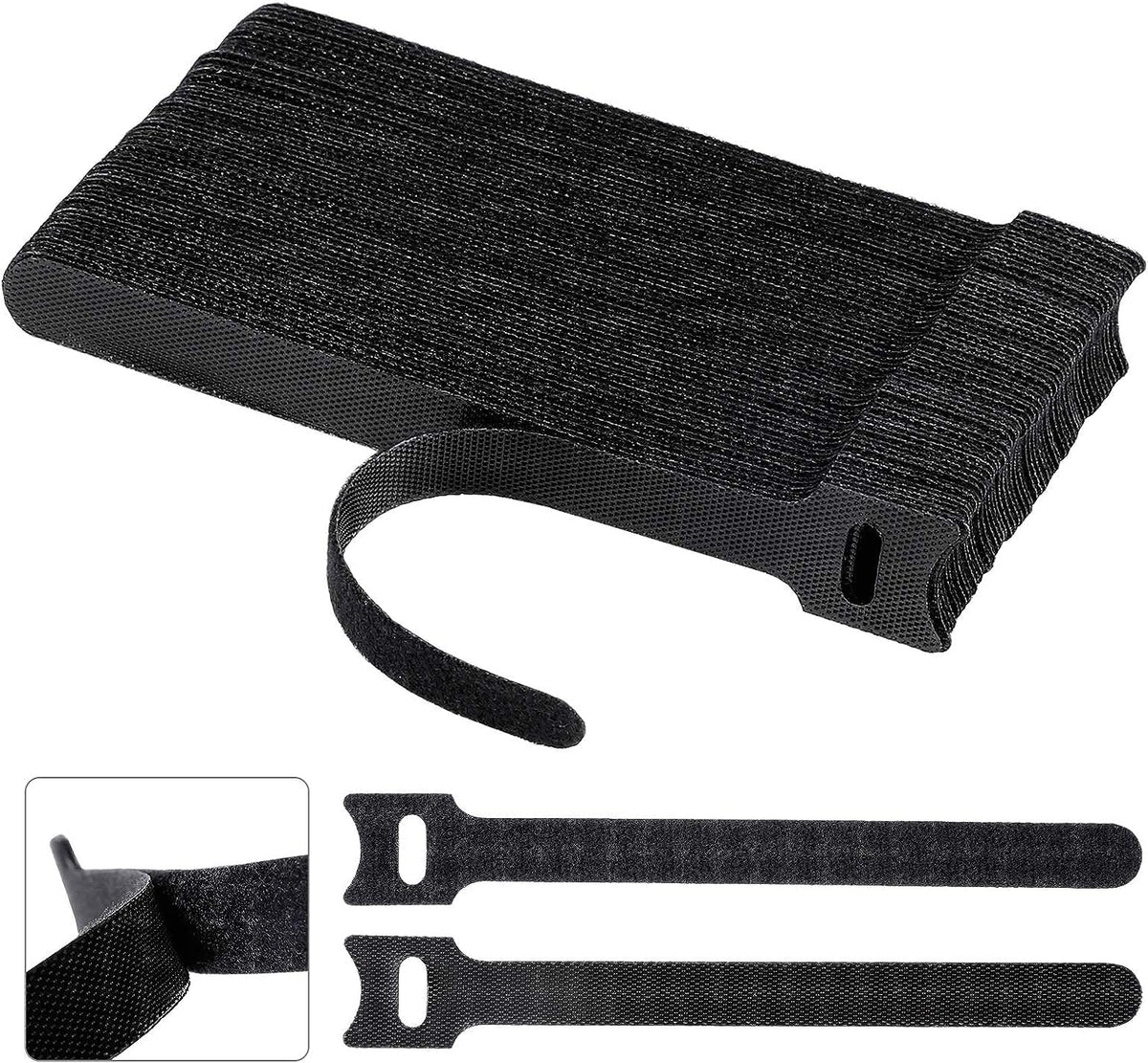 Redreo 60PCS kabelbinder klettband Wiederverwendbare Klett Kabelbinder