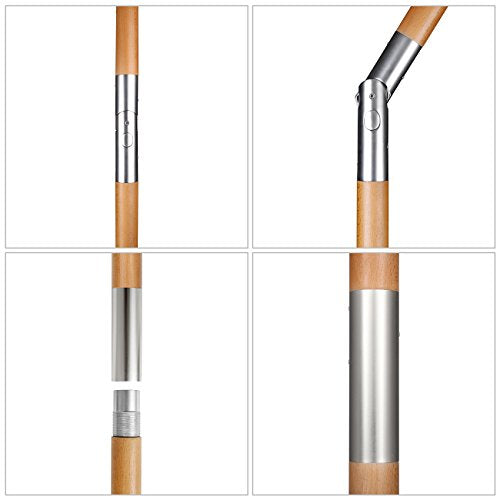 Sekey 200 × 150 cm Rechteckig Holz Sonnenschirm Marktschirm Gartenschirm Terrassenschirm Balkonschirm mit knickbar UV50+ Creme