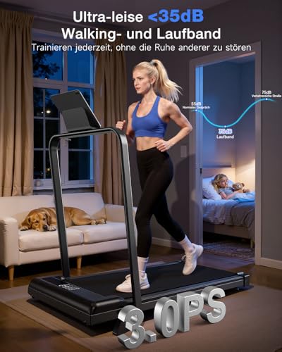 HomeFitnessCode Laufband Walking Pad Klappbar mit Neigung für Zuhause