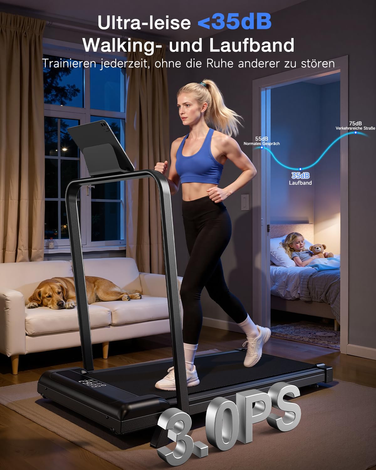 HomeFitnessCode Laufband Walking Pad Klappbar mit Neigung für Zuhause