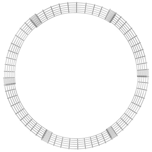 vidaXL Gabionen-Säule Säulengabione Steinkorb Gabione Drahtkorb Gabionensäule Gabionen Säulen Gabionenkorb Rund Verzinkter Stahl Ø100x50cm