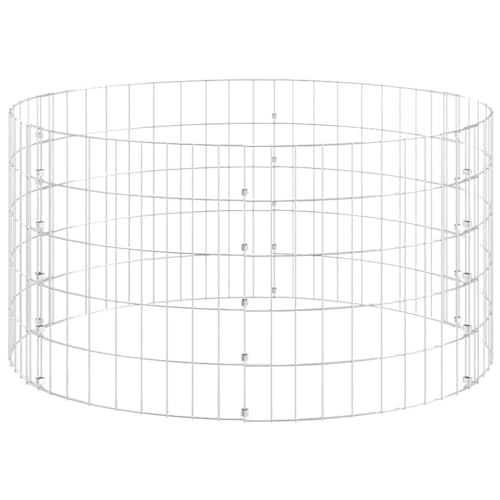 vidaXL Gabionen-Säule Säulengabione Steinkorb Gabione Drahtkorb Gabionensäule Gabionen Säulen Gabionenkorb Rund Verzinkter Stahl Ø100x50cm