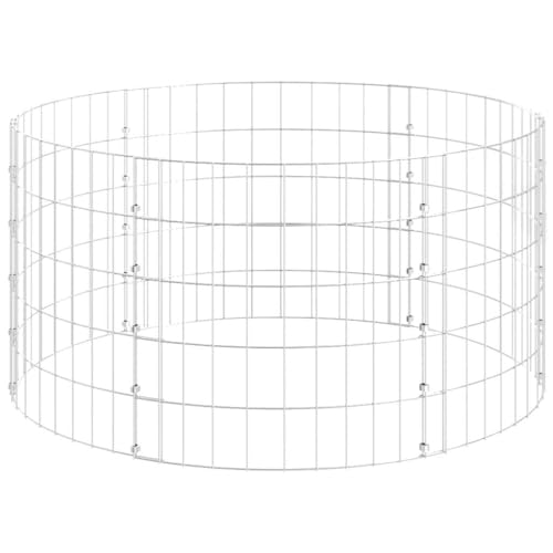 vidaXL Gabionen-Säule Säulengabione Steinkorb Gabione Drahtkorb Gabionensäule Gabionen Säulen Gabionenkorb Rund Verzinkter Stahl Ø100x50cm