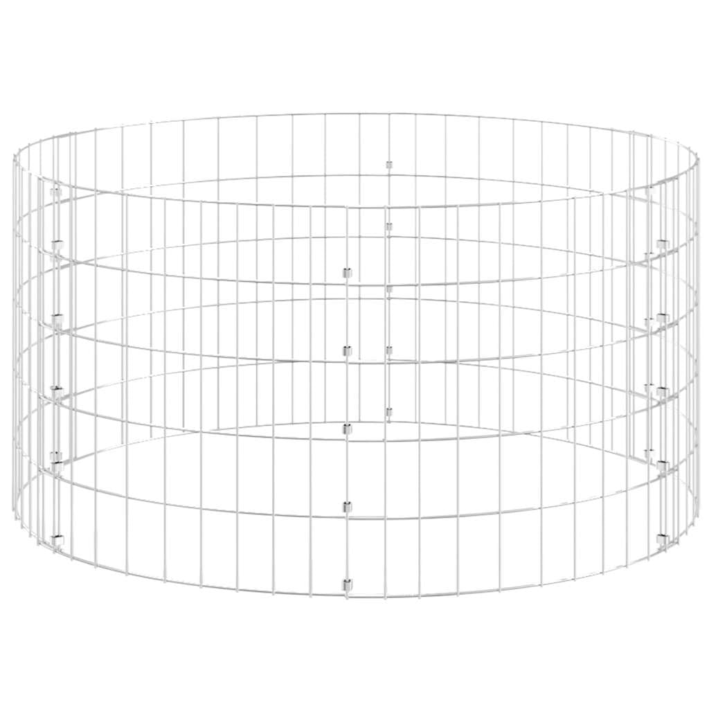 vidaXL Gabionen-Säule Säulengabione Steinkorb Gabione Drahtkorb Gabionensäule Gabionen Säulen Gabionenkorb Rund Verzinkter Stahl Ø100x50cm