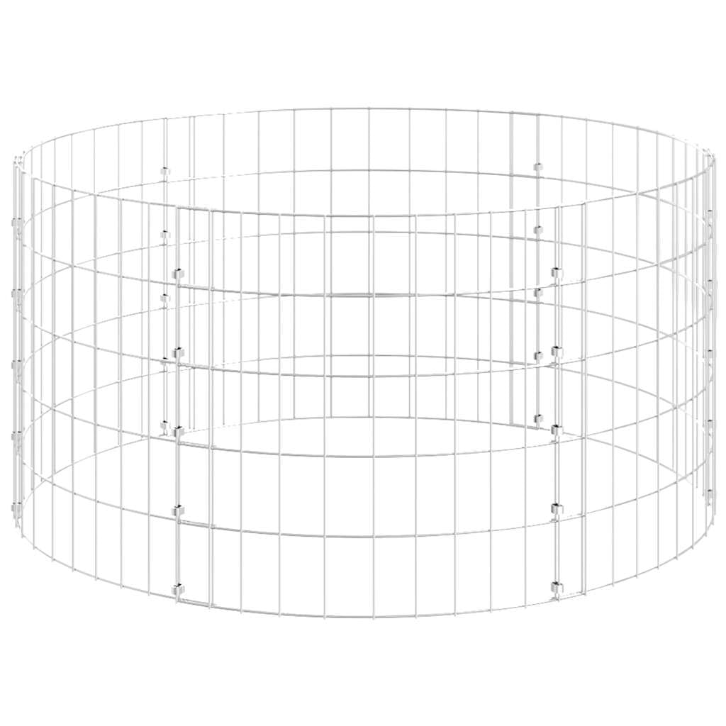 vidaXL Gabionen-Säule Säulengabione Steinkorb Gabione Drahtkorb Gabionensäule Gabionen Säulen Gabionenkorb Rund Verzinkter Stahl Ø100x50cm