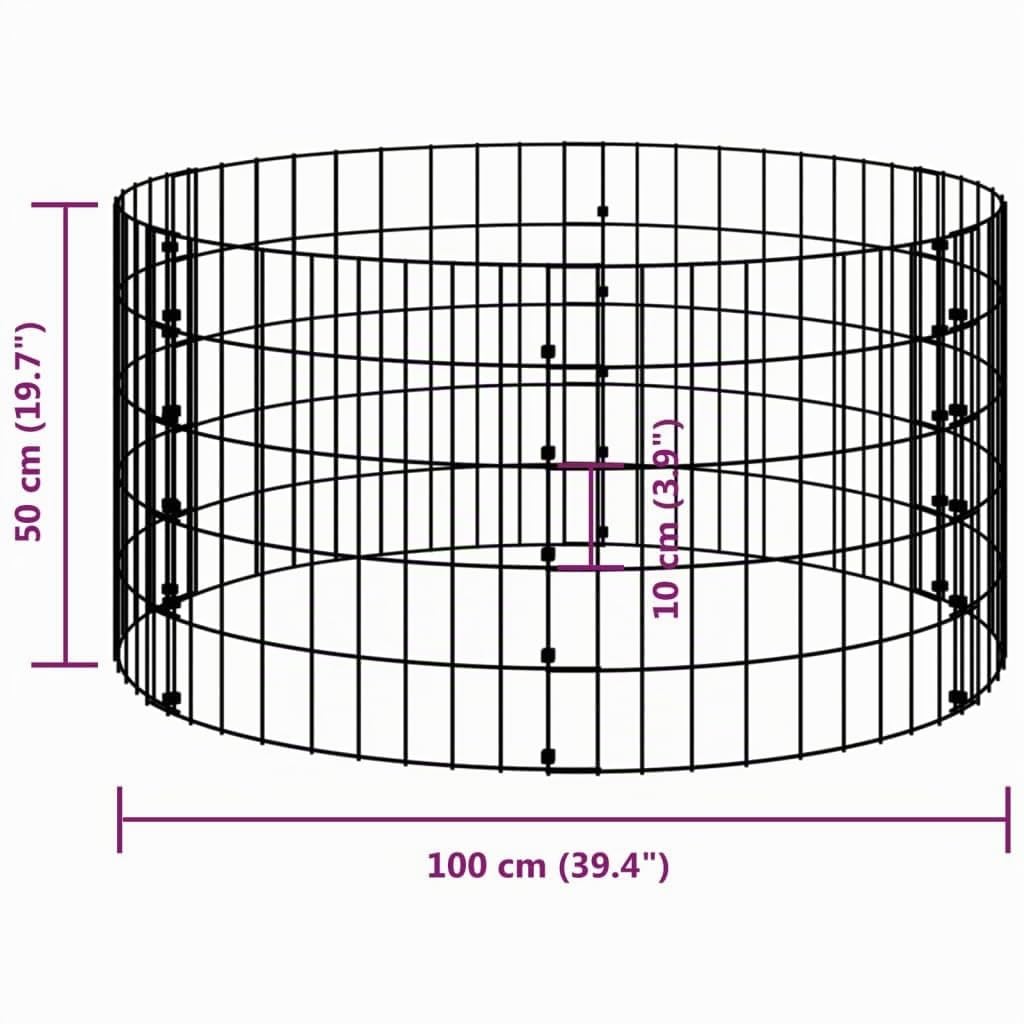 vidaXL Gabionen-Säule Säulengabione Steinkorb Gabione Drahtkorb Gabionensäule Gabionen Säulen Gabionenkorb Rund Verzinkter Stahl Ø100x50cm