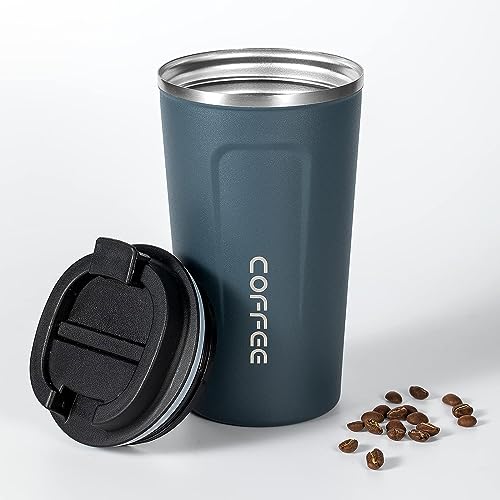 Thermobecher 510ml Kaffeebecher to go Termokaffeebecher Auslaufsicher Edelstahl Thermo Becher mit Deckel Isolierbecher für Eiskaffee/Heißen Kaffee