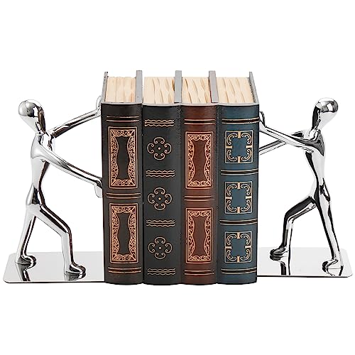 Tebery 1Paar Edelstahl Man Buchstützen, rutschfest, dekorative Buchstützen für Zuhause, Büro, Bibliothek, Schule