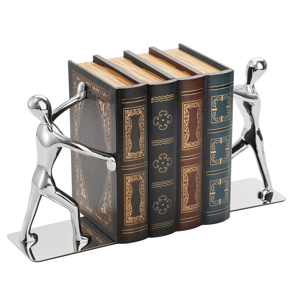Tebery 1Paar Edelstahl Man Buchstützen, rutschfest, dekorative Buchstützen für Zuhause, Büro, Bibliothek, Schule