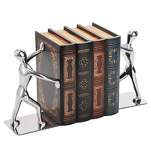 Tebery 1Paar Edelstahl Man Buchstützen, rutschfest, dekorative Buchstützen für Zuhause, Büro, Bibliothek, Schule