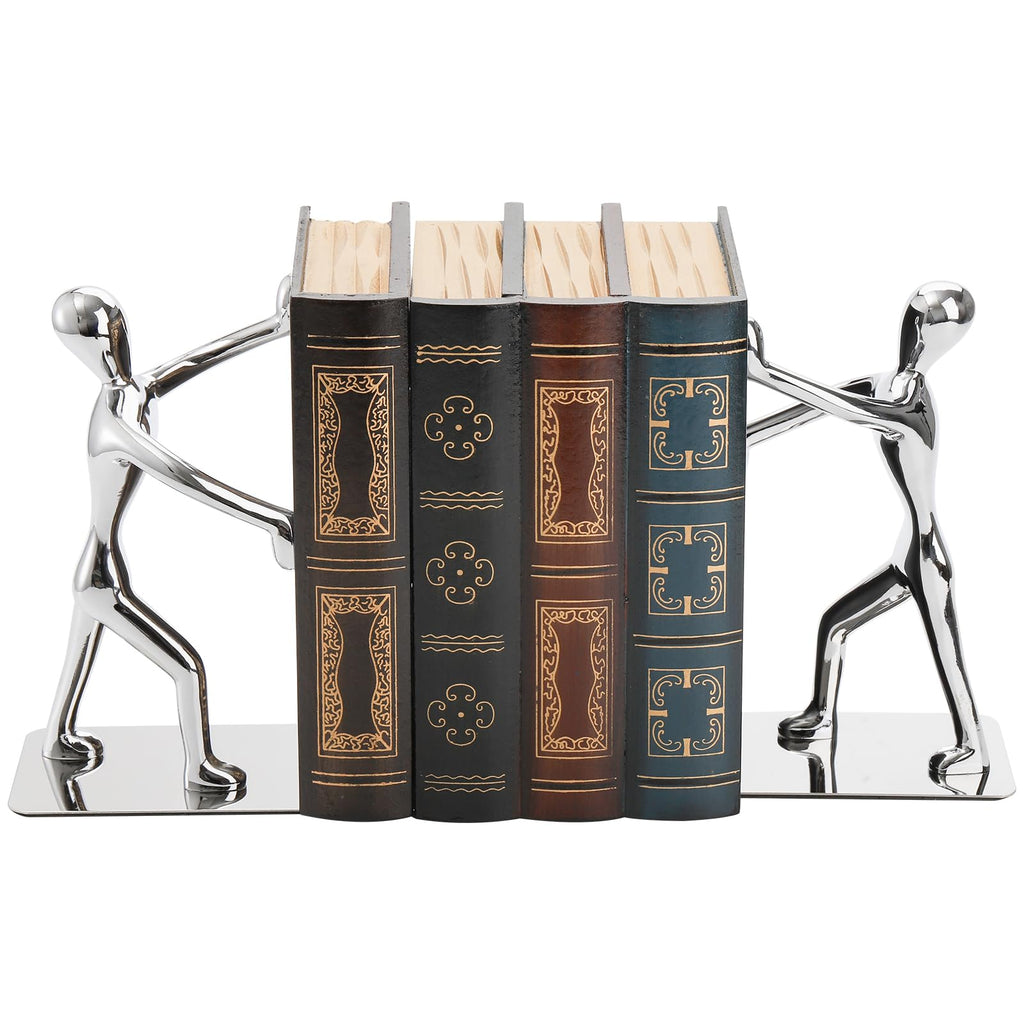 Tebery 1Paar Edelstahl Man Buchstützen, rutschfest, dekorative Buchstützen für Zuhause, Büro, Bibliothek, Schule