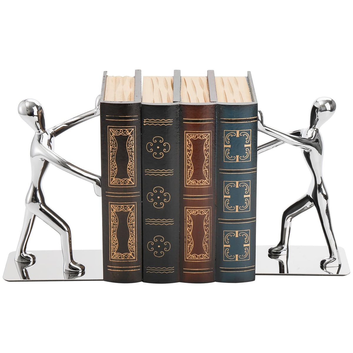 Tebery 1Paar Edelstahl Man Buchstützen, rutschfest, dekorative Buchstützen für Zuhause, Büro, Bibliothek, Schule