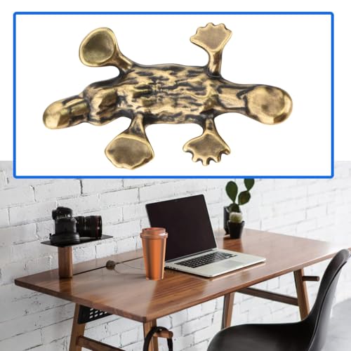 Riven 2Pcs Vintage solide Messing Schnabeltier Figur - Tier Ornament für Bücherregal Schreibtisch Tee Haustier Briefbeschwerer Home Decor