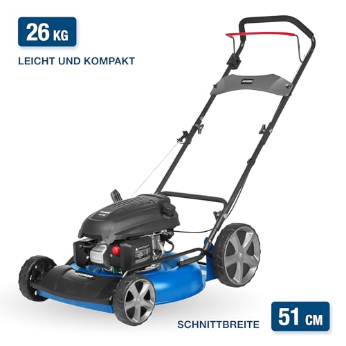 HYUNDAI Rasenmäher LM5103G M (Mulchmäher mit 51cm Schnittbreite, kraftvoller 2.9kW / 3.9PS Hyundai Motor, Mulcher)