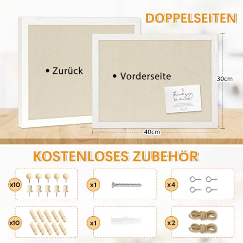 DOLLAR BOSS Pinnwand Kork mit Leinen 30×40CM Korkwand Pinnwand Klein