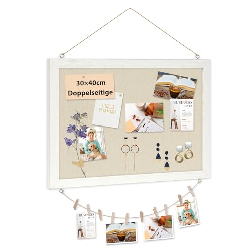 DOLLAR BOSS Pinnwand Kork mit Leinen 30×40CM Korkwand Pinnwand Klein
