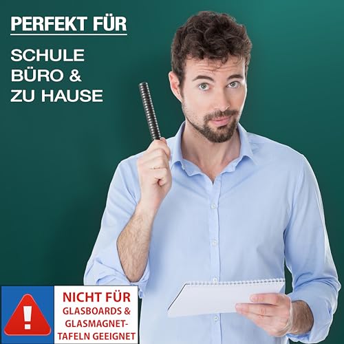 REORDA Magnete für Magnettafel - 62x Stück für Whiteboard, Pinnwand, als Kühlschrank Magnete & Tafelmagnete stark haftend, rund - Schwarz