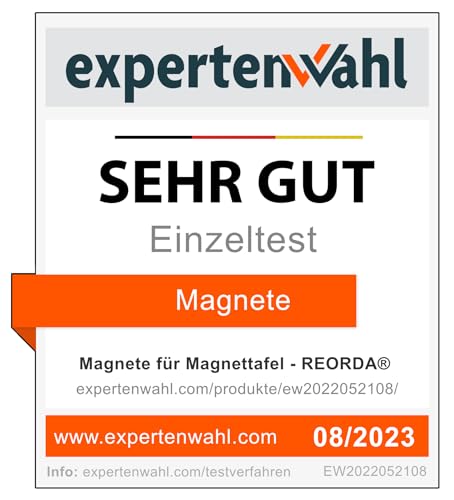 REORDA Magnete für Magnettafel - 62x Stück für Whiteboard, Pinnwand, als Kühlschrank Magnete & Tafelmagnete stark haftend, rund - Schwarz