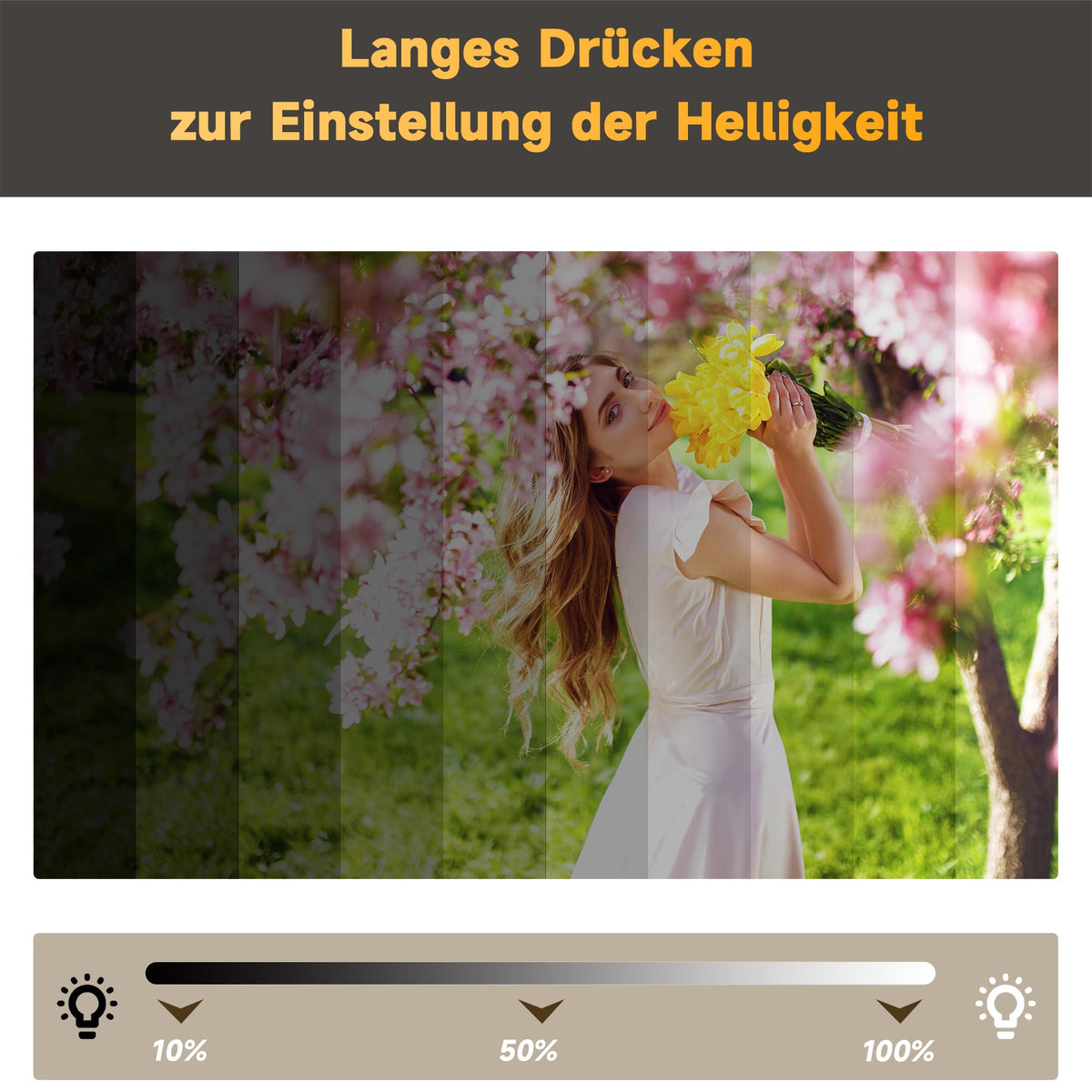 SONNI LED Badspiegel mit Hintergrundbeleuchtung 100x60 cm, Anti-Beschlag