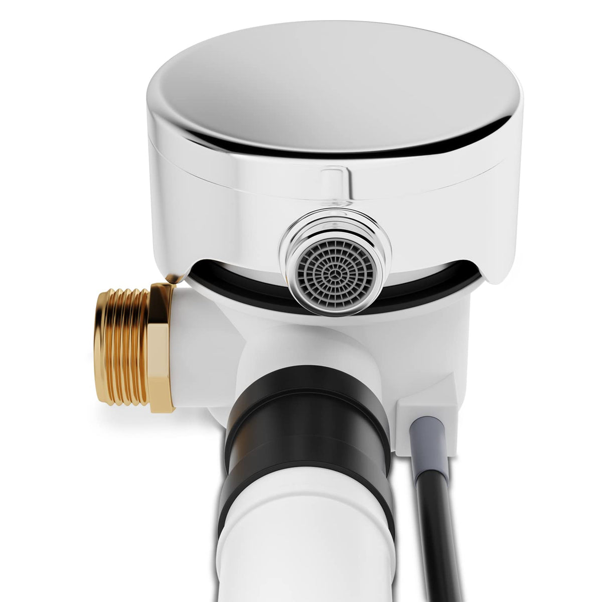AQUADE Ab und Überlaufgarnitur Badewanne 40 / 50 mm mit Zulauf 3/4 Zoll - Badewanne Garnitur Chrom Komplettset mit Siphon Excenter Badewannenüberlauf Abdeckung und Siebeinsatz