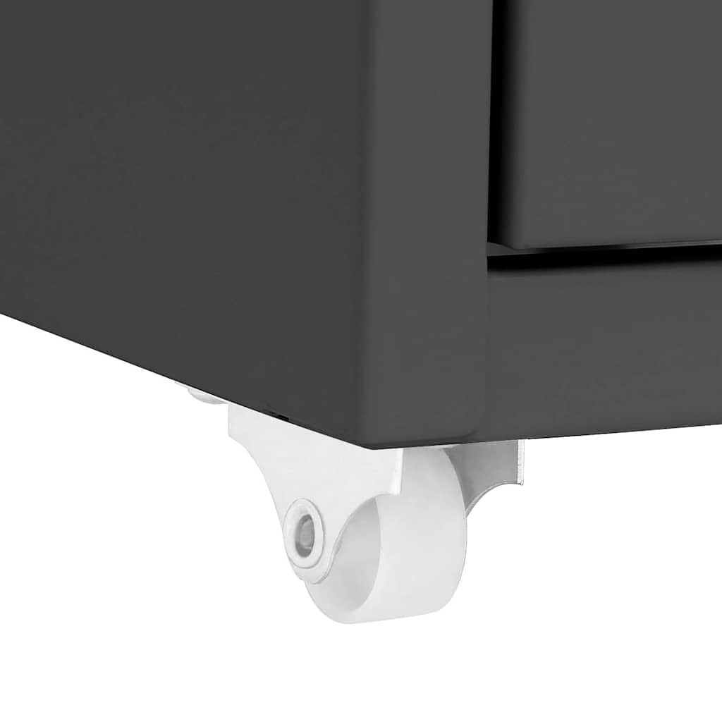 Aktenschrank mit Rollen Anthrazit Metall 28x41x109 cm Büroschrank mit 8 Schubladen und Metallgriff für Büro Arbeitszimmer Homeoffice zur Aktenablage und Dokumentenarchivierung