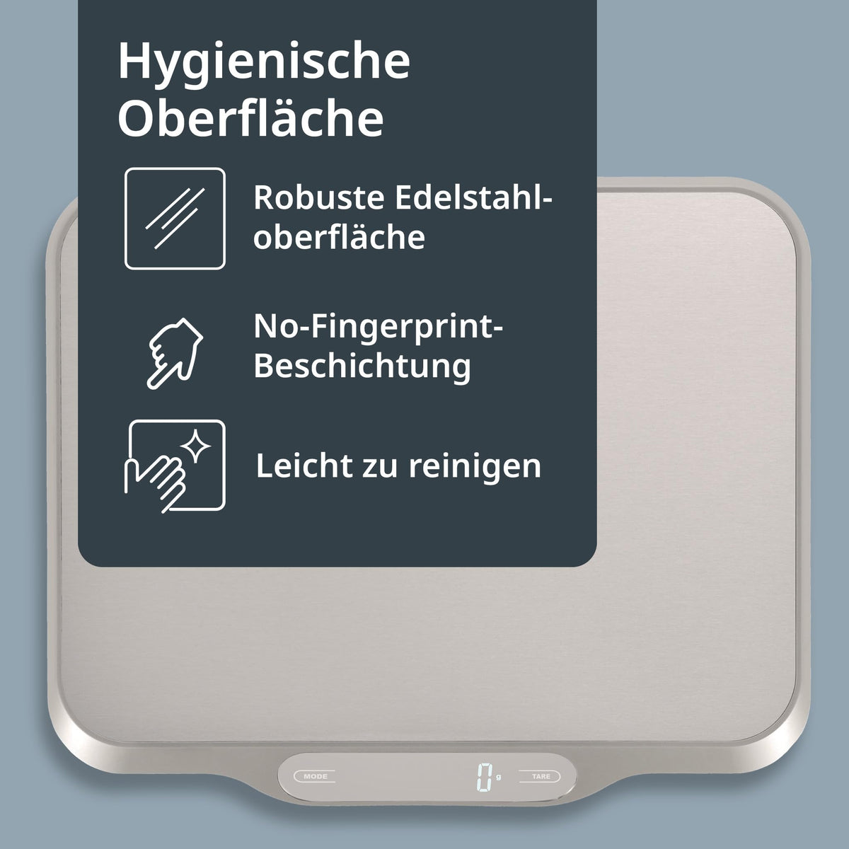 ADE Extra große Küchenwaage digital bis 15kg | Küchenwaage große Wiegefläche 26x31 cm | perfekt als Kuchenwaage, Paketwaage, Fleischwaage