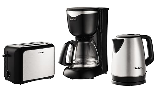 Tefal CM3408 Glas-Kaffeemaschine Mini (600 W, 6 Tassen) schwarz/edelstahl, CM340811
