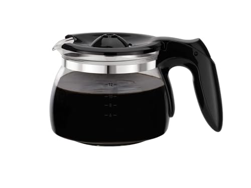 Tefal CM3408 Glas-Kaffeemaschine Mini (600 W, 6 Tassen) schwarz/edelstahl, CM340811